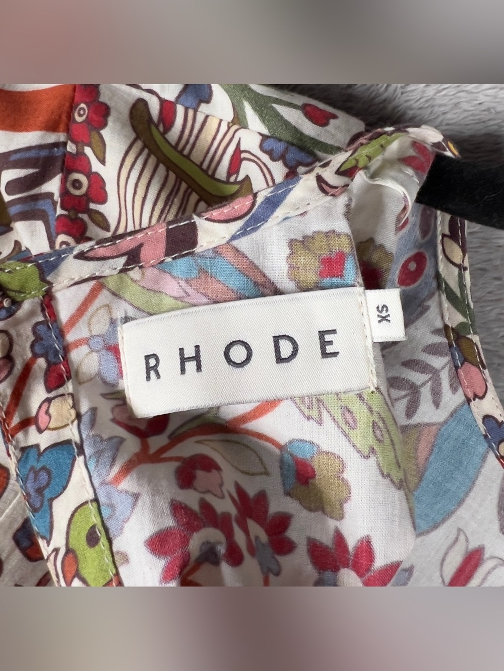 Rhode Ella Jungle Print A-Line Mini Dress Women's XS Belted Boho Long Sleeve - Picture 6 of 11